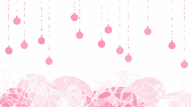 Pink teardrop pattern with abstract floral shapes light background