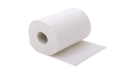 Fototapeta premium White paper towel roll with embossed floral pattern