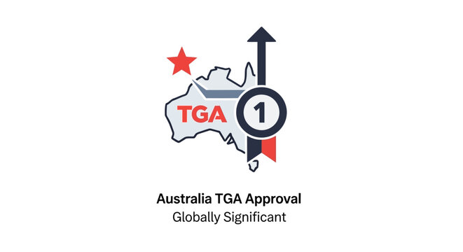Australia TGA Approval Symbol with Upward Arrow and Star