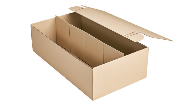 Cardboard box with dividers for packaging and shipping