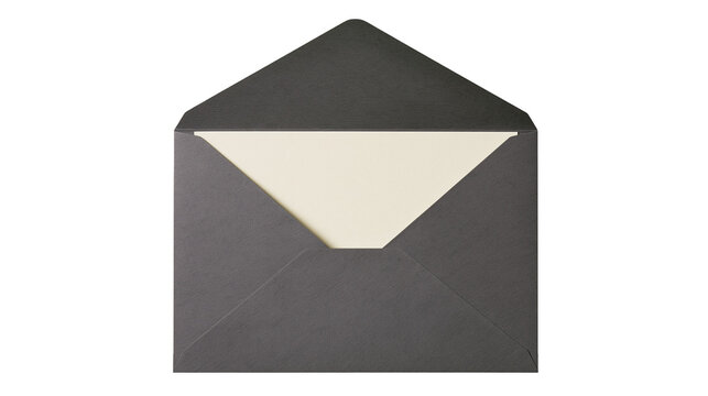 Dark gray envelope with cream paper insert