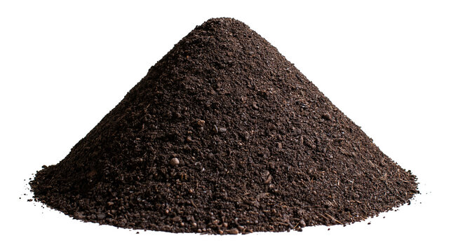 Pile of dark organic compost soil with visible texture