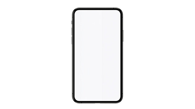 Modern smartphone with blank screen and black frame