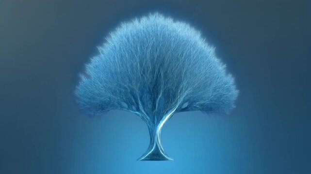 Abstract Branching Crystal Tree Formed from Glowing Light Veins, Organic Growth Concept Full HD Video