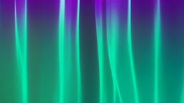Flowing Translucent Aurora Light Curtains with Emerald and Violet Gradients, Cinematic Full HD Motion Background
