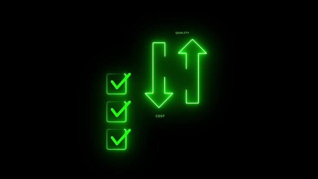 Businessman checking checklist to reduce cost and increase quality.  of business increasing while reducing costs with checkmark list animation optimization efficiency,4k animation.