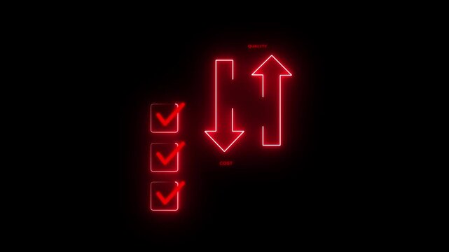 Businessman checking checklist to reduce cost and increase quality.  of business increasing while reducing costs with checkmark list animation optimization efficiency,4k animation.