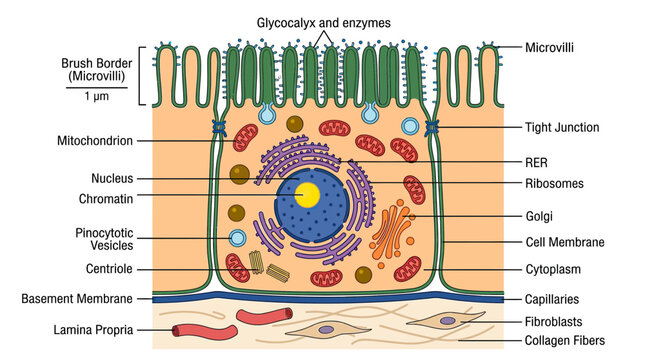 Epithelial Cell Structure: Detailed Diagram of Animal Cell Biology