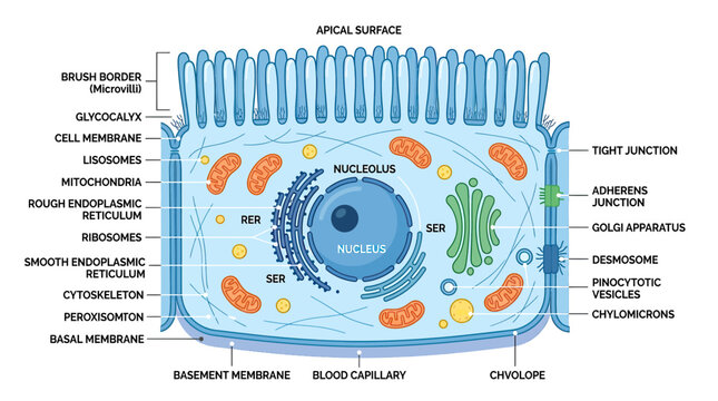 Epithelial Cell Diagram: Detailed Structure of Animal Cell Anatomy