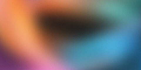 Fototapeta premium Abstract colorful gradient background featuring grainy texture and soft glowing light, abstract