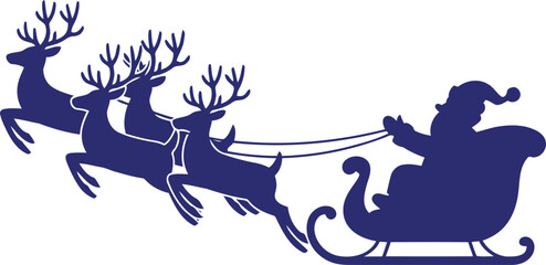 Santa claus in sleigh with reindeer vector illustration. © Rahat Hossain