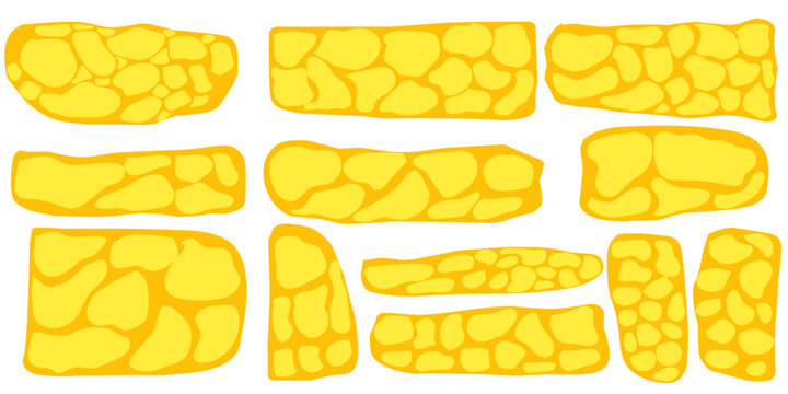 Yellow rectangular boxes. Hand-drawn vector illustration with a box pattern.