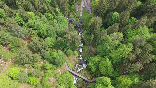 A view of the beautiful Triberg Waterfall in the Black Forest
