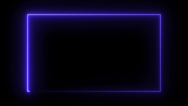 Animation of glowing neon rectangles abstract background. abstract glowing blue neon rectangle border frame. tow ton rectangle picture frame concept. 4k