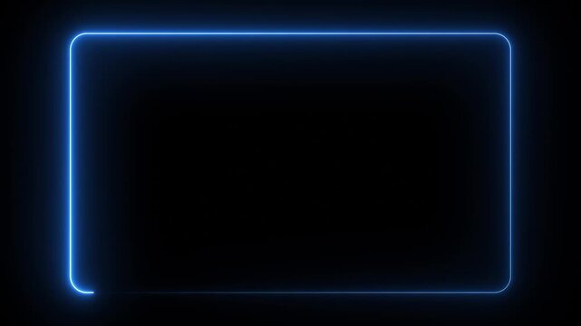 Animation of glowing neon rectangles abstract background. abstract glowing blue neon rectangle border frame. tow ton rectangle picture frame concept. 4k