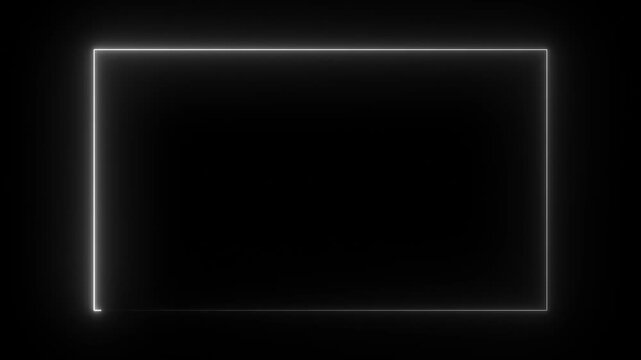 Animation of glowing neon rectangles abstract background. abstract glowing blue neon rectangle border frame. tow ton rectangle picture frame concept. 4k