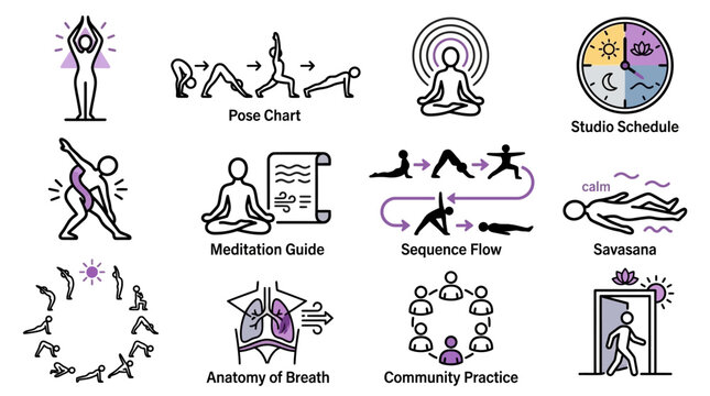 Yoga poses and meditation practice.