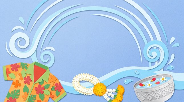 Water Splash and Traditional Decor for Religious Ceremony with Floral Adornments