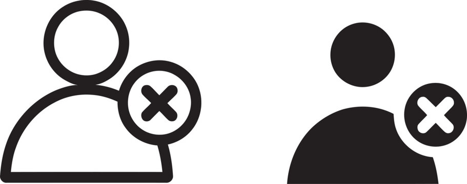 User account remove icon set vector illustration