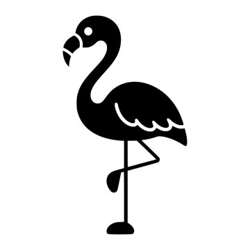 flamingo glyph icon
