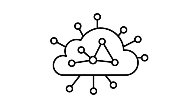 Cloud Network Icon, Digital Connection, Data Transfer, Technology Concept