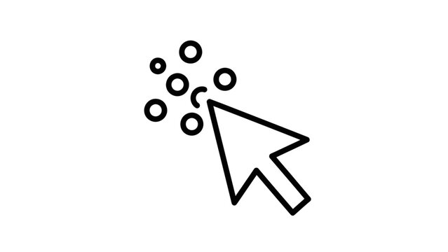 Cursor Clicking on Bubbles: Digital Interaction and Data Flow Concept