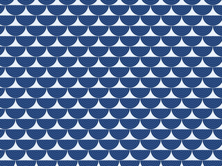 Seigaiha Japanese Scale Pattern Traditional Wave Design © iushakovsky