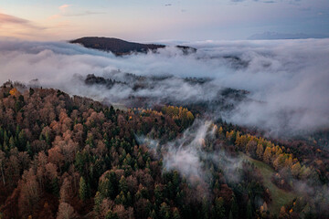 Wierchomla, Małopolska, Sądeckie, jesień widok z powietrza. © Maciej G. Szling