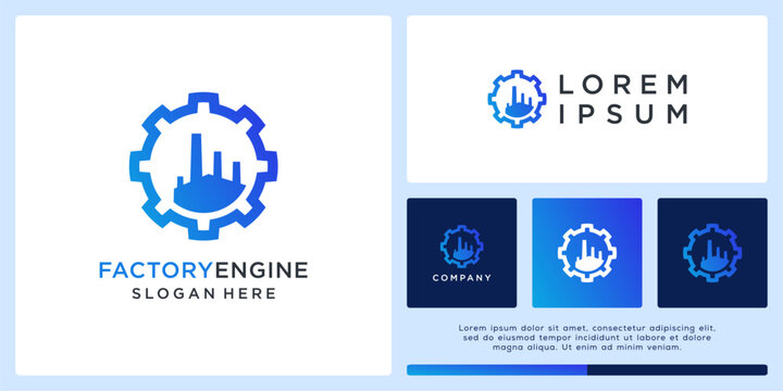Factory engine logo design template