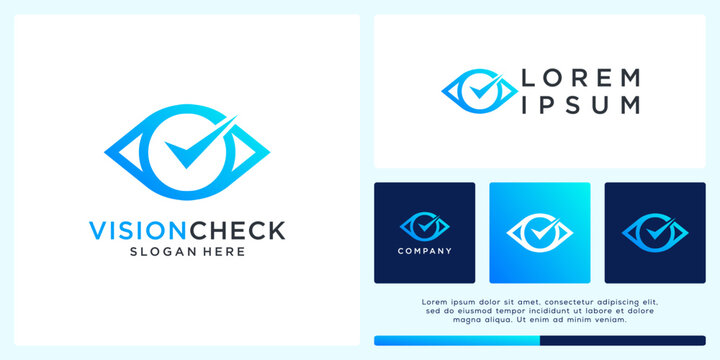 Check vision logo design template with eye