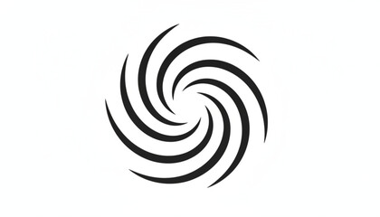 Naklejka premium Black and white circular swirl vortex pattern creating an illusion of depth and motion for modern minimalist design projects and artistic backgrounds.