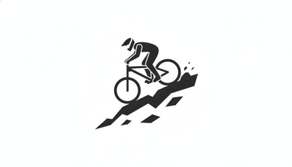 Obraz premium Mountain biker riding a bicycle on a rocky path to represent extreme sports, cycling adventures, and outdoor fitness pursuits for active.