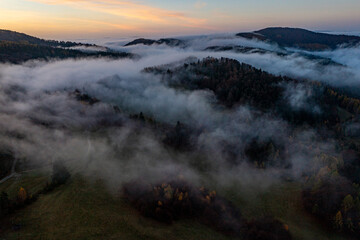 Wierchomla, Małopolska, Sądeckie, jesień widok z powietrza. © Maciej G. Szling