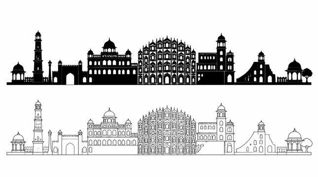 Jaipur Skyline Silhouette