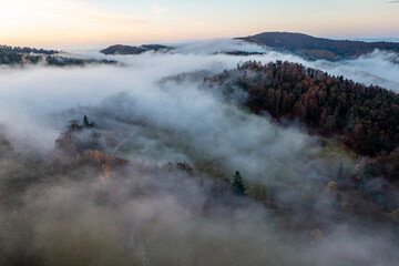 Wierchomla, Małopolska, Sądeckie, jesień widok z powietrza. © Maciej G. Szling