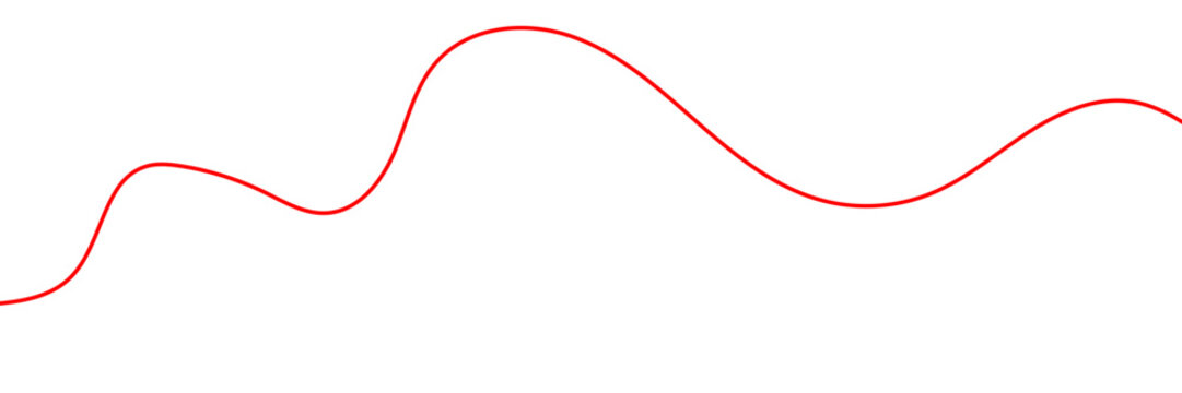 Red thread isolates on a white background. Red silk thread looped in a circle form, symbolizing vector thread of fate in chinese tradition. .Line of red yarn, long red thread.