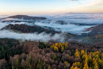 Wierchomla, Małopolska, Sądeckie, jesień widok z powietrza. © Maciej G. Szling