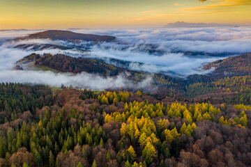 Wierchomla, Małopolska, Sądeckie, jesień widok z powietrza. © Maciej G. Szling