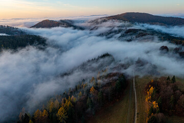 Wierchomla, Małopolska, Sądeckie, jesień widok z powietrza. © Maciej G. Szling