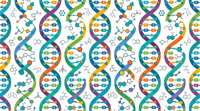Colorful DNA Double Helix Pattern Background