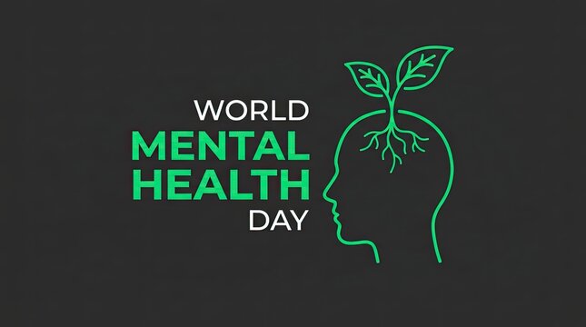 World mental health day awareness mental wellness and self care