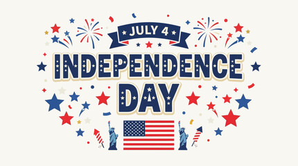 Obraz premium Colorful Independence Day Celebration Graphic Design.
