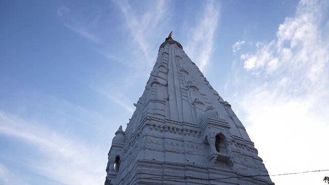 Historic temple shikhara showcasing traditional Indian stone architecture in Ratanpur.