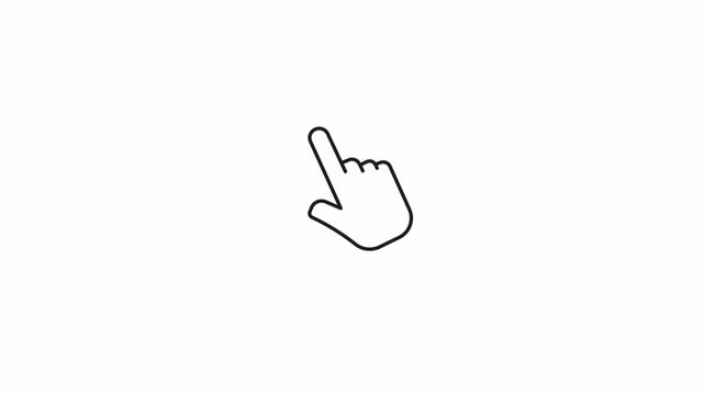 Mouse hand cursor move and click effect with transparency alpha channel