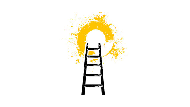 Ladder Leading To The Sun Symbol Of Success And Achievement Vector Illustration Isolated On Transparent Background