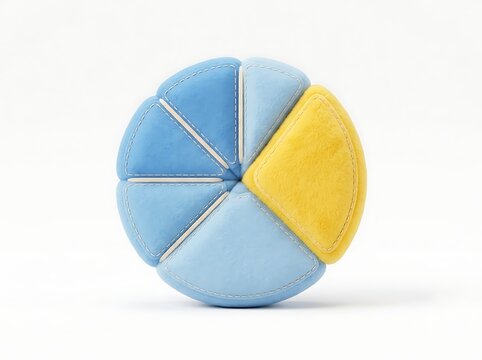 Colorful, plush, pie-chart bean bag, home decor