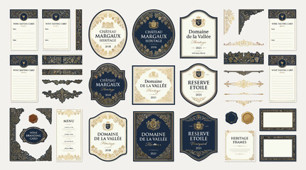 Fototapeta premium Elegant Wine Labels & Design Elements