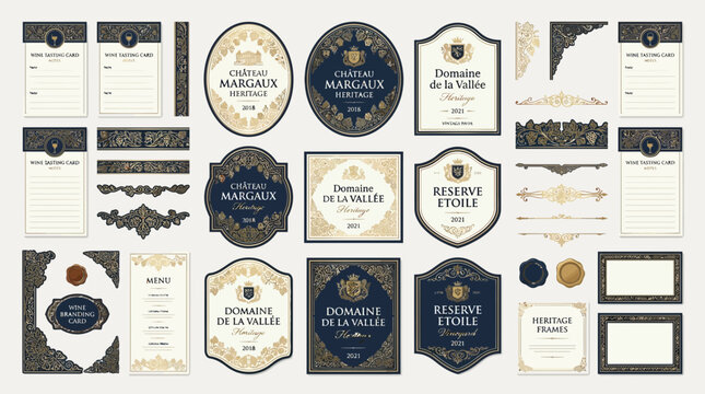 Elegant Wine Labels & Design Elements