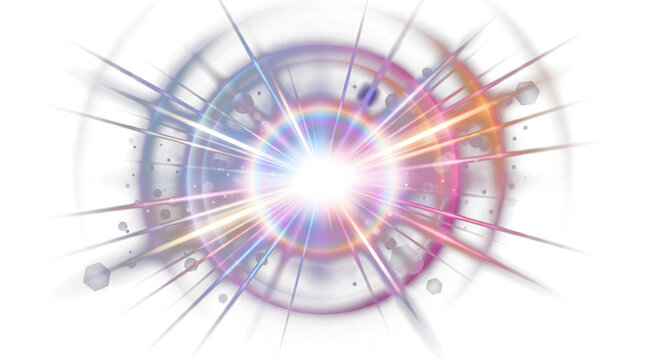 Radiant Lens Flare Glow &ndash; Abstract Optical Light Rays and Shining Streak Effect PNG for Adobe Stock