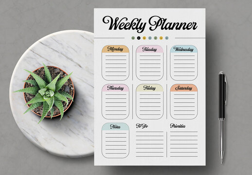 Weekly Planner Template Layout